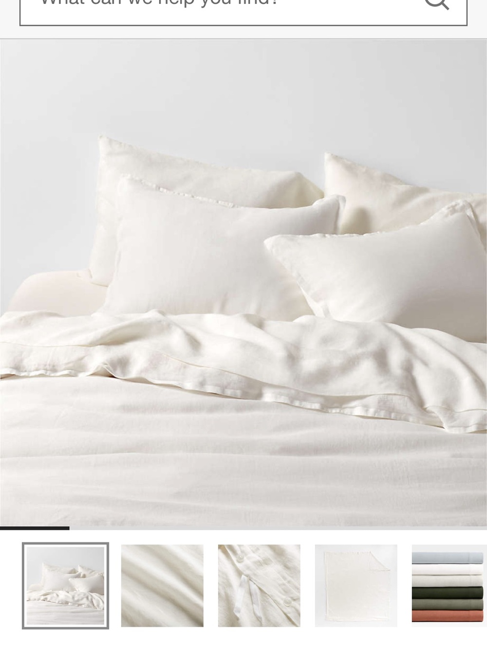 NWOT Crate N Barrel Linen Duvet